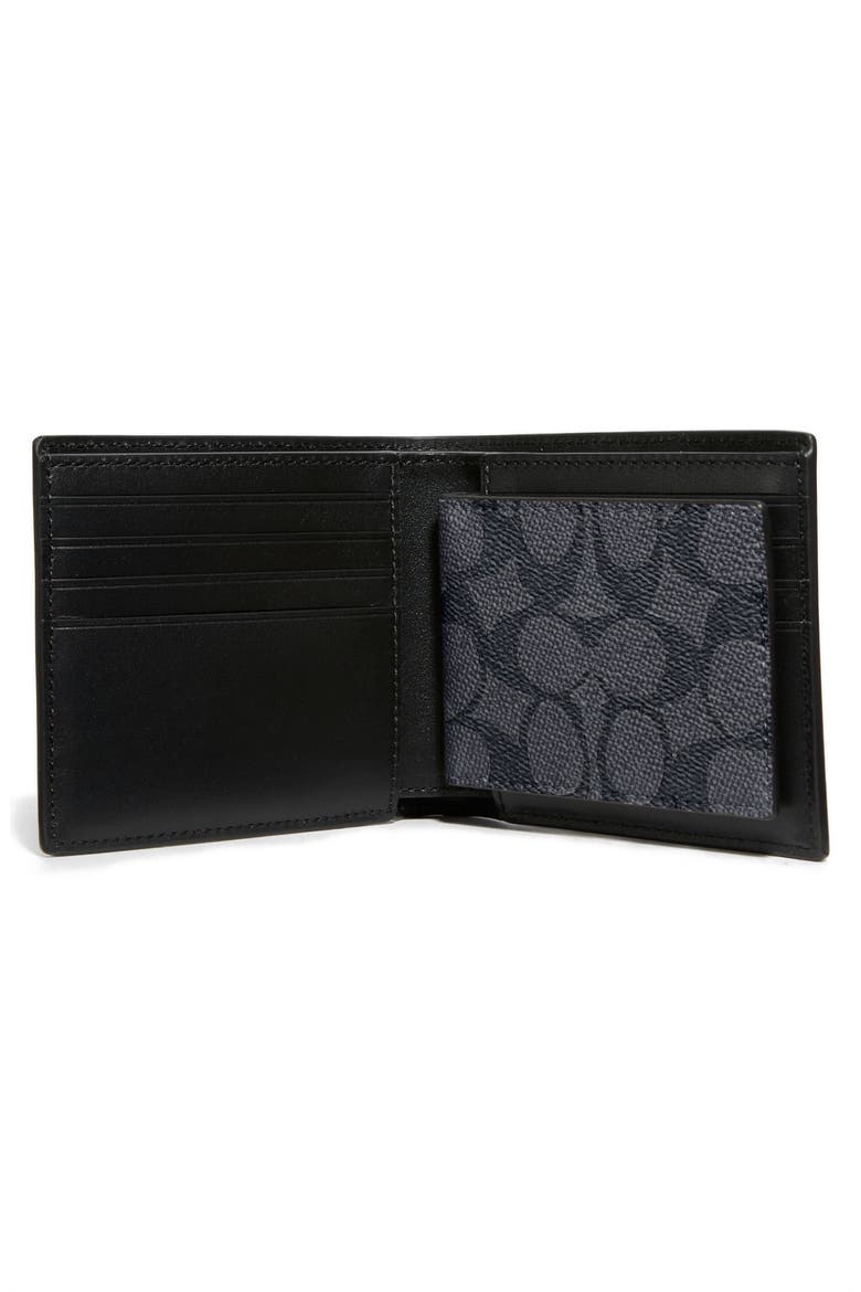 3-in-1 Signature Wallet, Alternate, color, CHARCOAL/BLACK