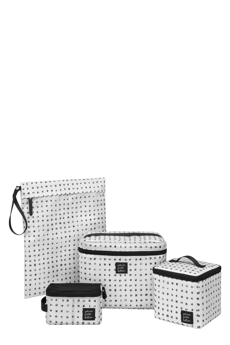 Prompt Checker Stitch Print 4-Piece Breast Pump Storage Kit, Main, color, QUILL