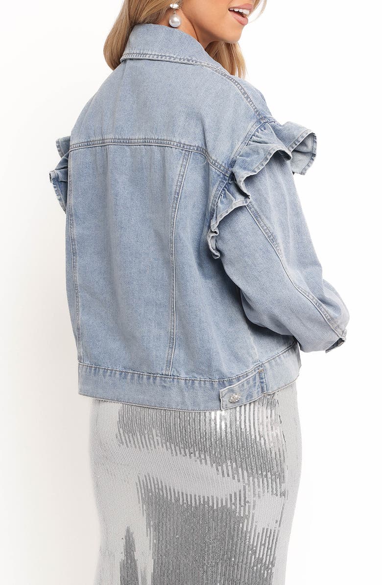 Petal & Pup Hadley Ruffle Denim Jacket, Alternate, color,