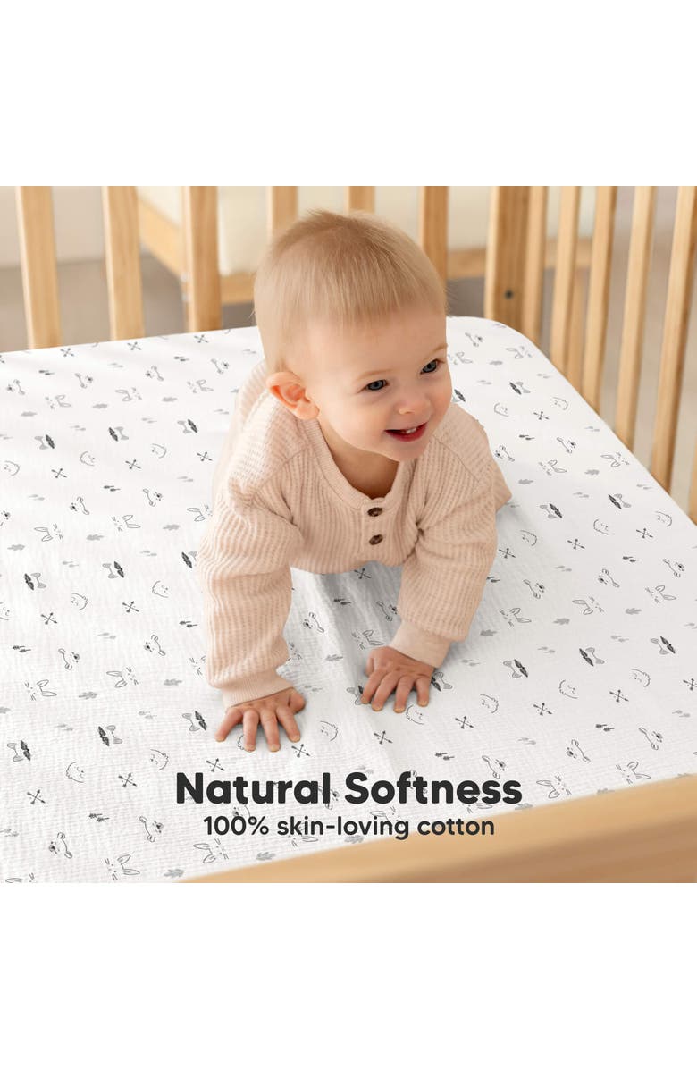 KeaBabies 2-Pack Lyra Muslin Crib Sheets, Alternate, color, Nordic
