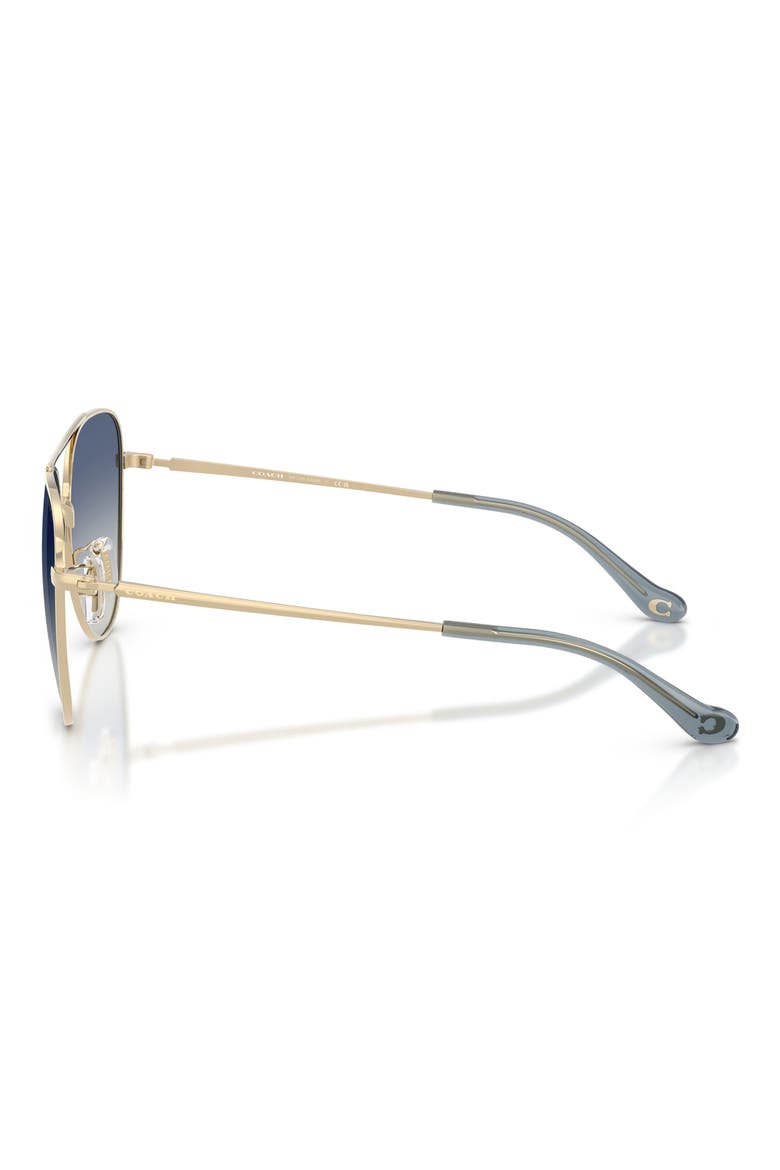 56mm Gradient Pilot Sunglasses, Alternate, color, LIGHT GOLD / BLUE GRADIENT