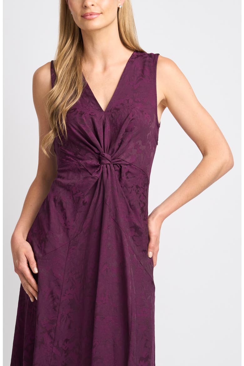 Front Knot Jacquard Maxi Dress, Alternate, color, WINTER BLOOM