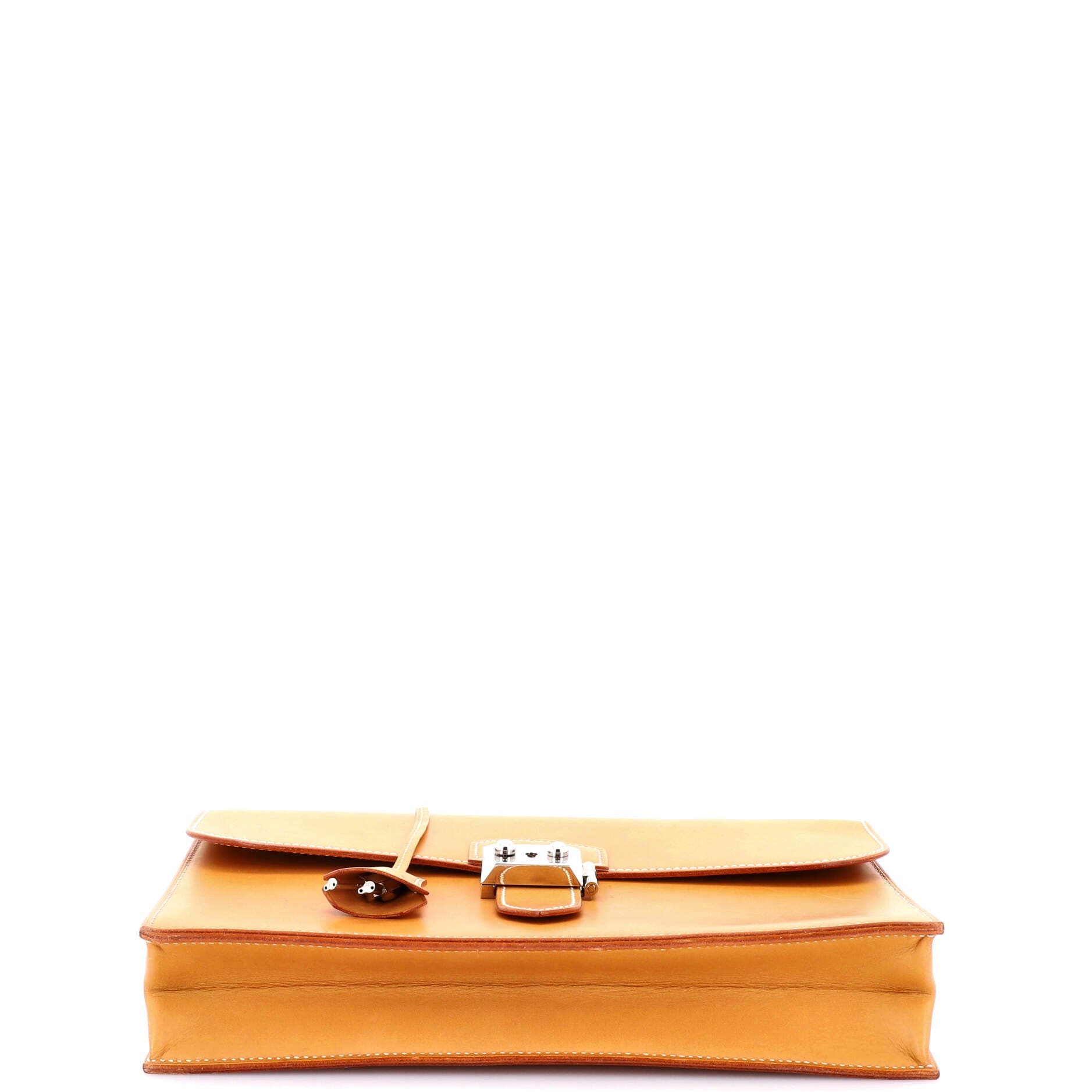 Pre-Owned Hermes Sac a Depeches Bag Vache Natural 27, Alternate, color, Natural