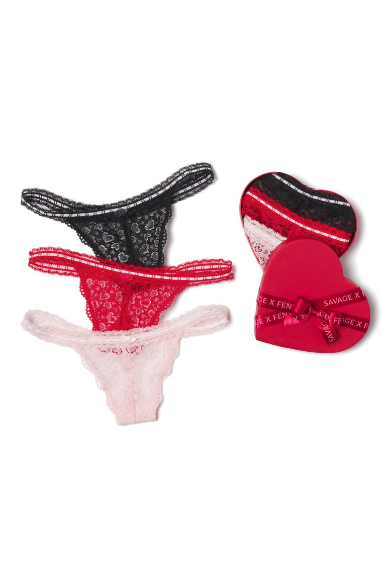 Lovers Assorted 3-Pack Lace G-Strings, Alternate, color, PINK/ RED/ BLACK