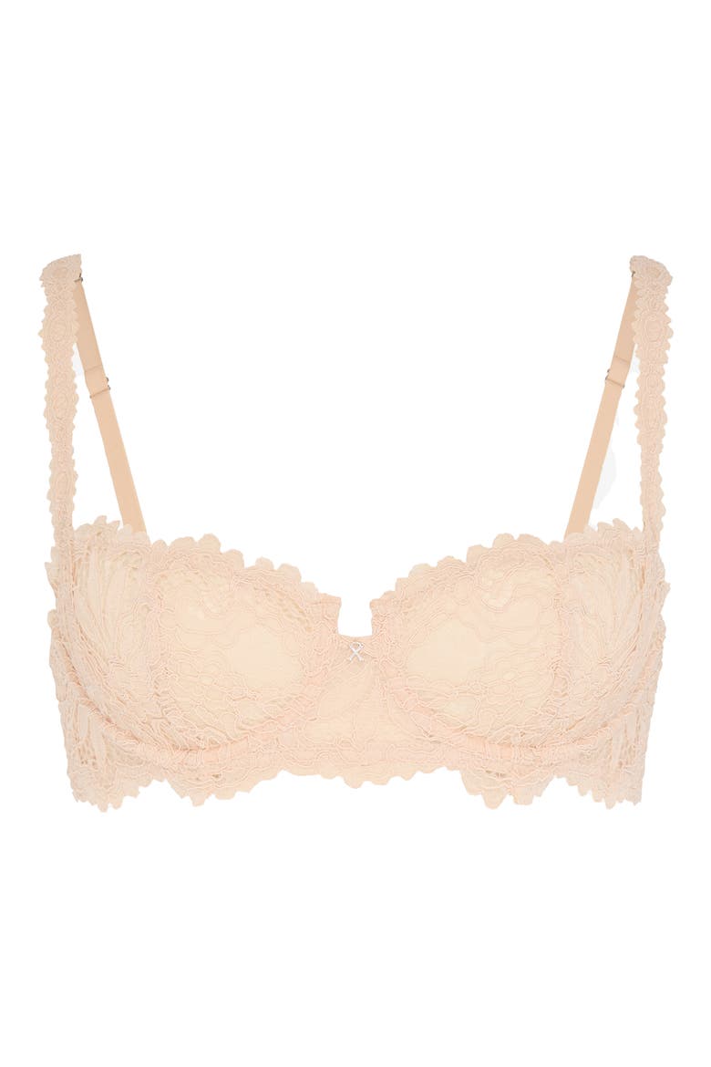 Romantic Corded Lace Unlined Underwire Bra, Alternate, color, HONEY NUDE