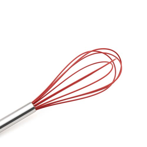 Cuisipro 8-inch Stainless Steel And Silicone Egg Whisk In Red