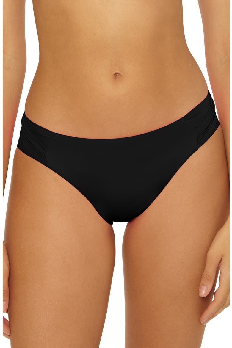 Monaco Side Tab Hipster Bikini Bottoms, Main, color, BLACK