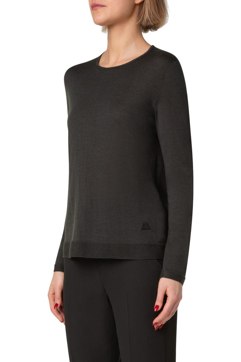 Cashmere & Silk Crewneck Sweater, Alternate, color, KALE GREEN