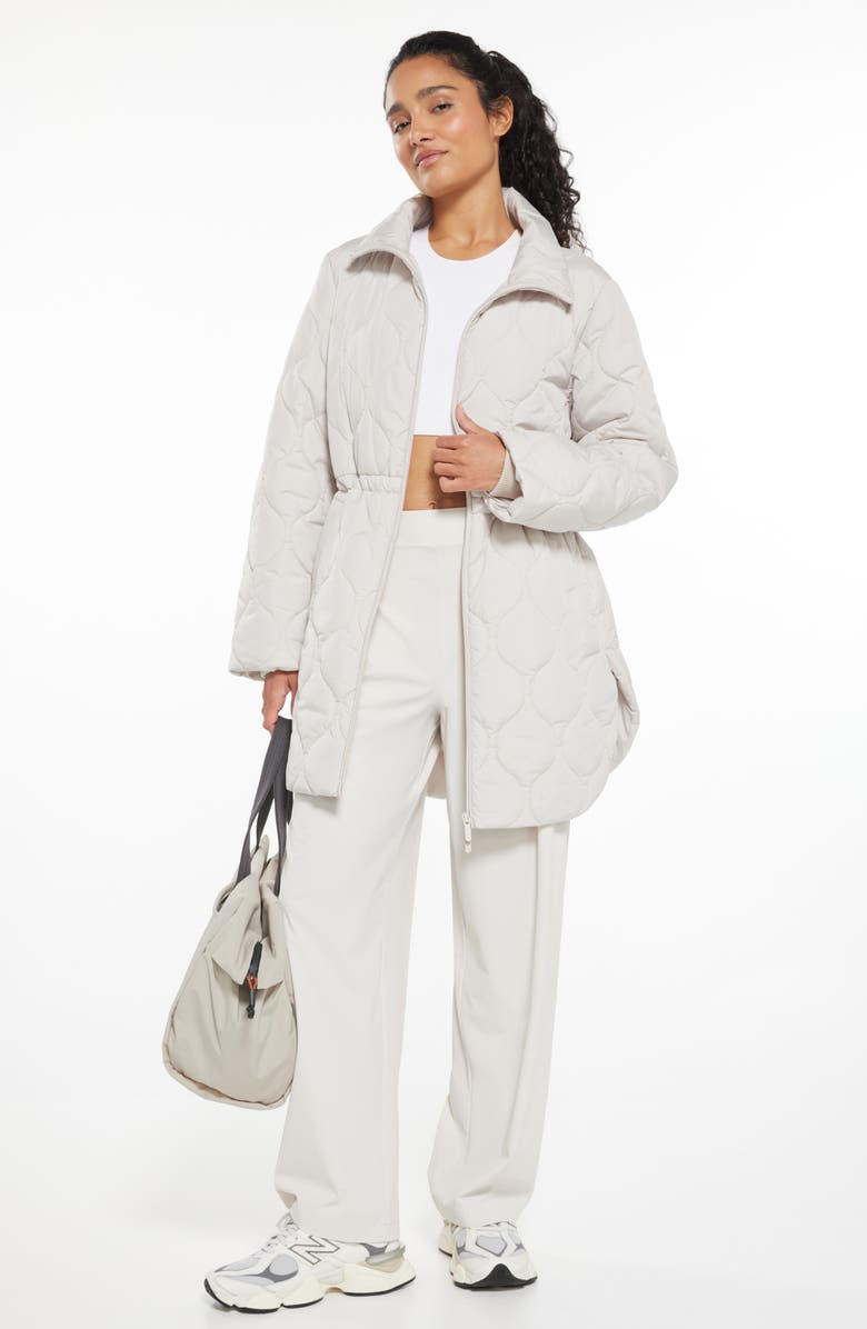 Longline Onion Quilted Bomber Jacket