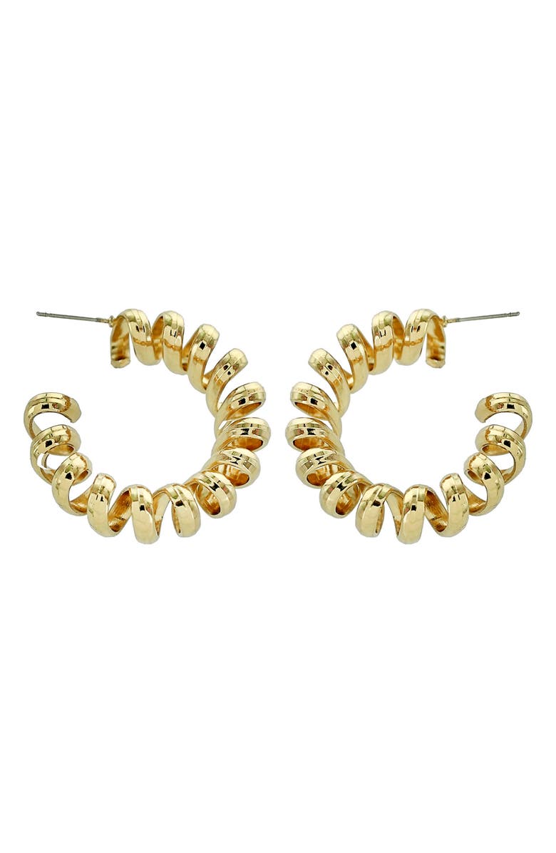 Panacea Spiral Hoop Earrings, Main, color, Gold