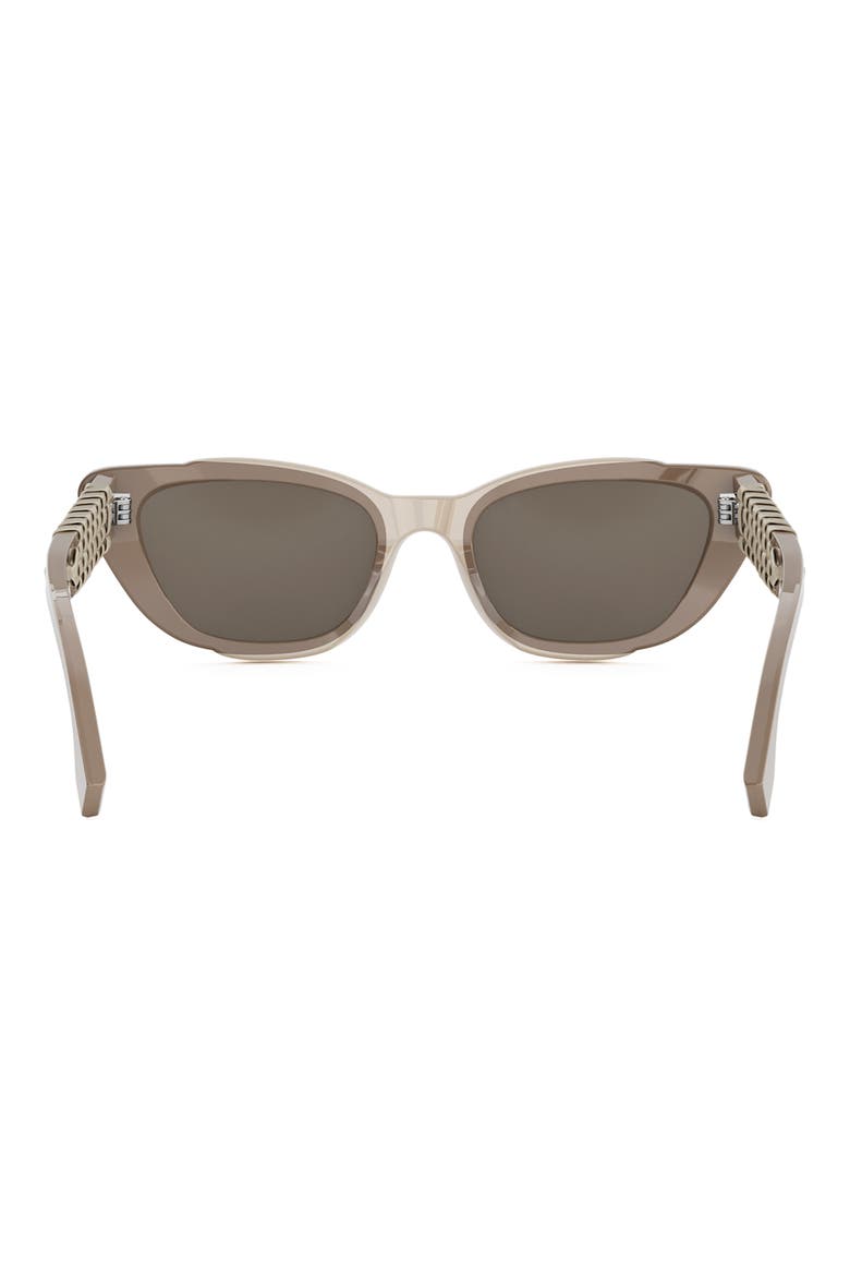 Interlace Cat Eye Sunglasses, Alternate, color, SHINY LIGHT BROWN / BROWN