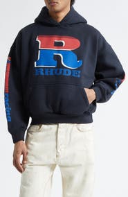Rhude Split Petrol Logo Graphic Hoodie
