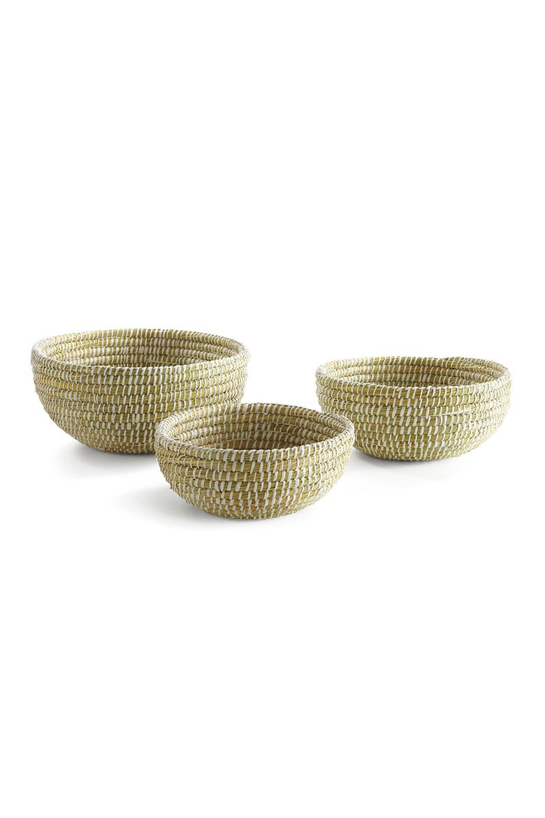 Rivergrass Low Baskets Set of 3, Main, color, White