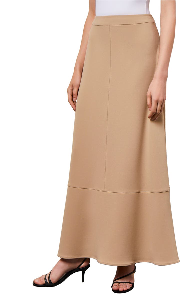 Ming Wang Flare Deco Crêpe de Chine Maxi Skirt, Alternate, color, 