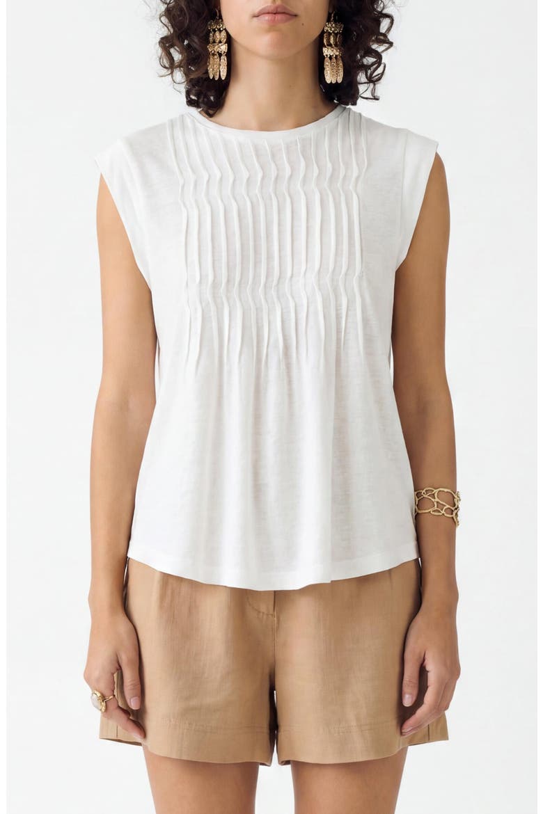 Pleat Detail Top, Main, color, SOFT WHITE