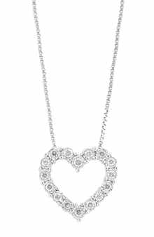 EFFY Sterling Silver Diamond Heart Pendant Necklace