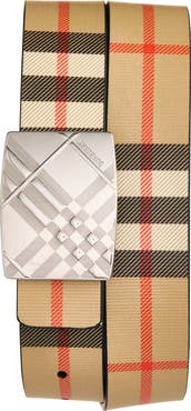 Burberry Engraved Buckle Reversible Belt