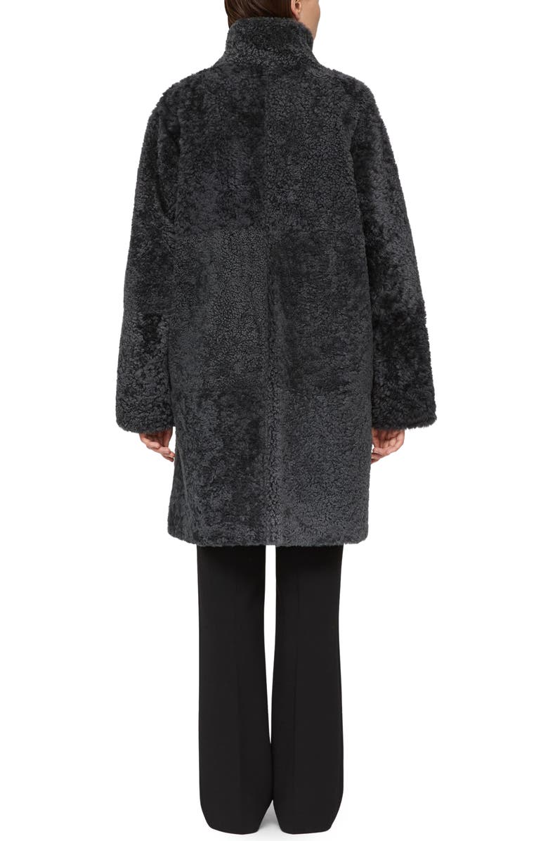 Lafayette 148 New York Reversible Genuine Shearling Coat, Alternate, color, Graphite/ Black