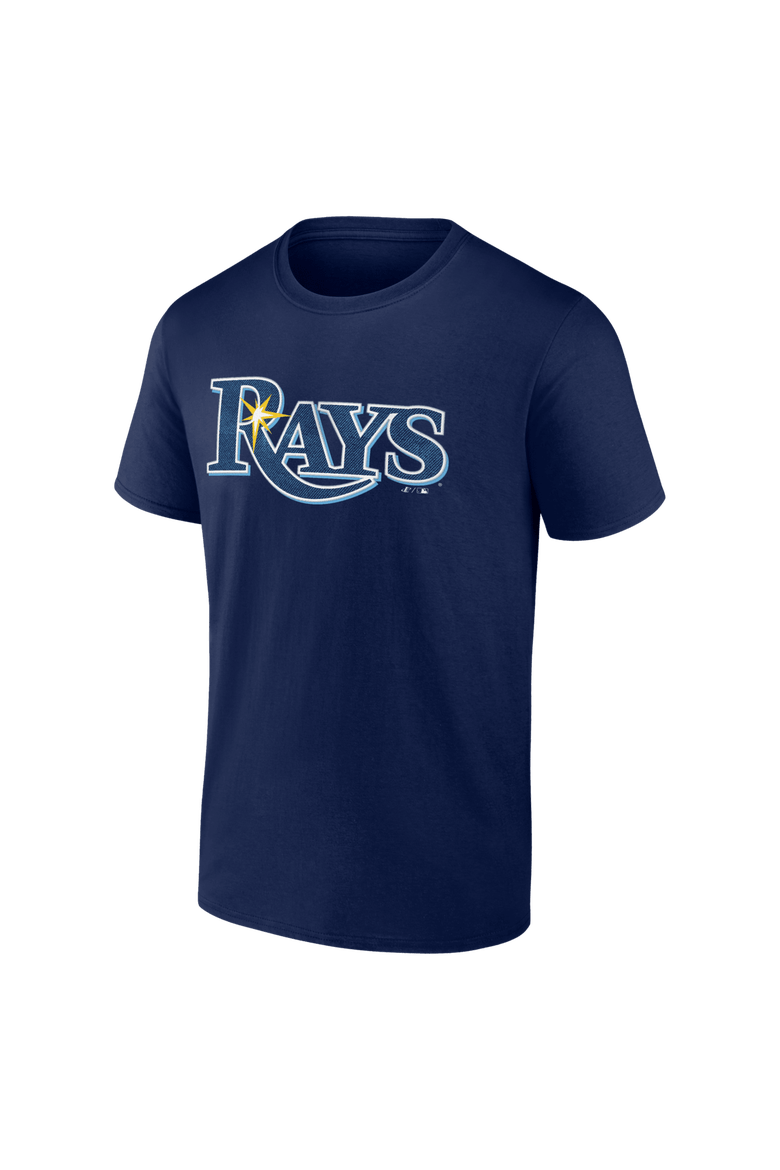 Men's Logo Athletic Navy Tampa Bay Rays Wordmark T-Shirt, Alternate, color, Navy