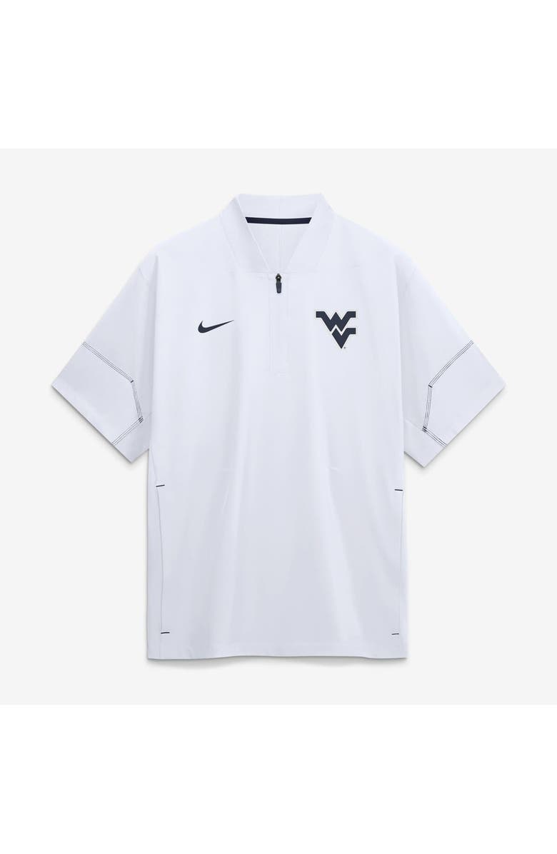 Nike Men's Nike White West Virginia Mountaineers 2026 Sideline Short Sleeve Quarter-Zip Coach Jacket, Main, color, White