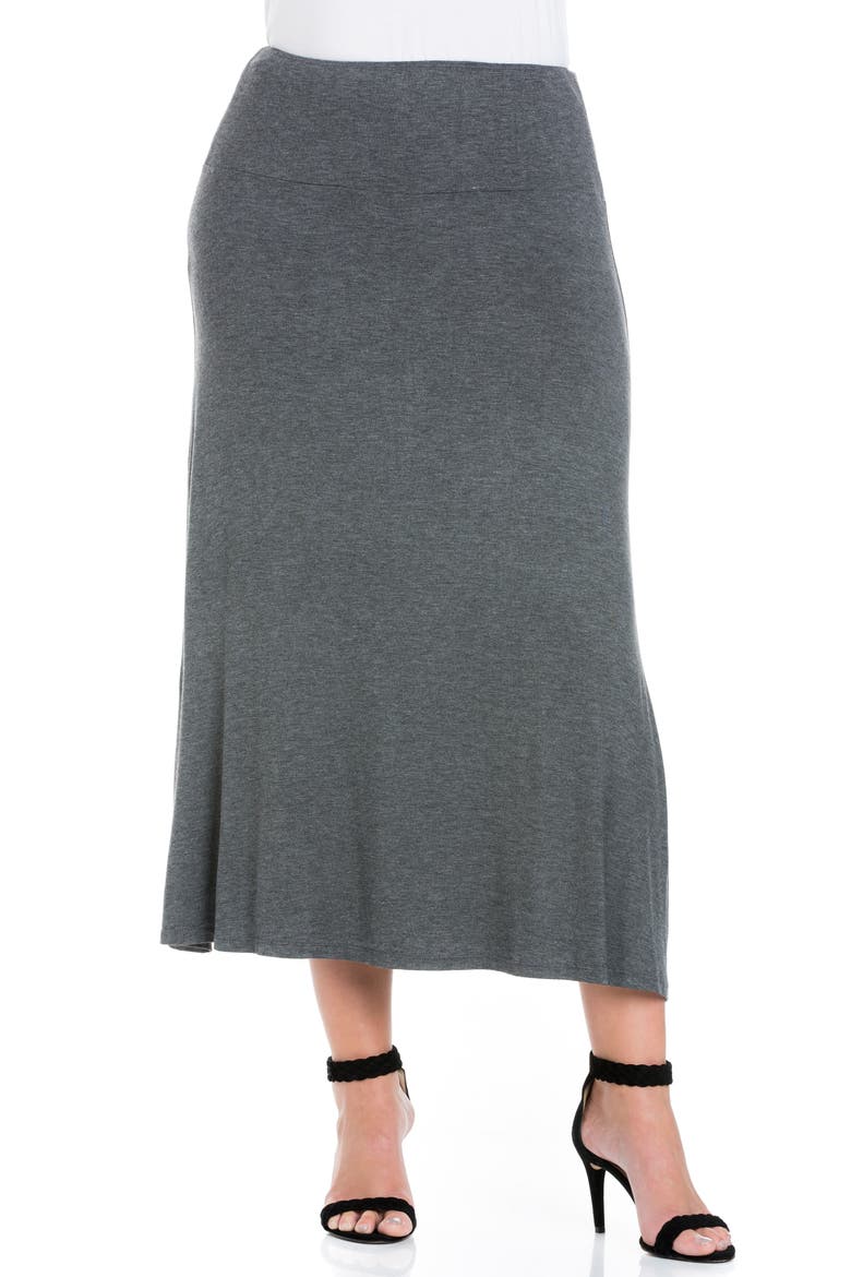 Elastic Waist Maxi Skirt, Main, color, Smoke