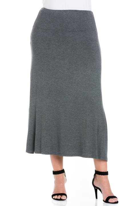Elastic Waist Maxi Skirt
