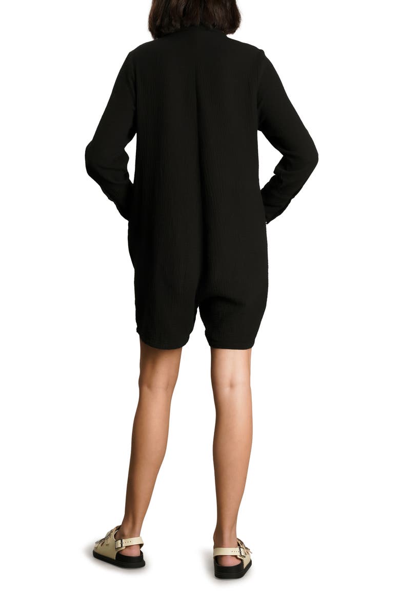 Juniper Maternity & Nursing Cotton Romper, Alternate, color, WASHED BLACK