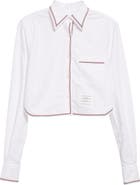 Thom Browne Crop Cotton Poplin Button-Up Shirt