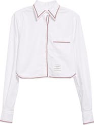 Thom Browne Crop Cotton Poplin Button-Up Shirt