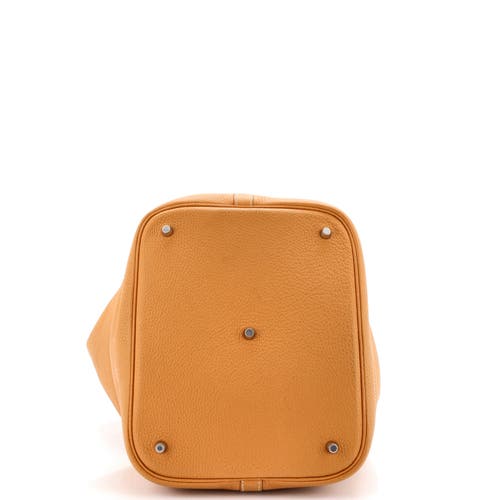 Pre-owned Hermes Hermes Picotin Lock Bag Clemence Gm In Gold