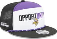 New Era Men's New Era White/Black Minnesota Vikings 2025 Inspire Change Split Panel 9FIFTY Snapback Hat