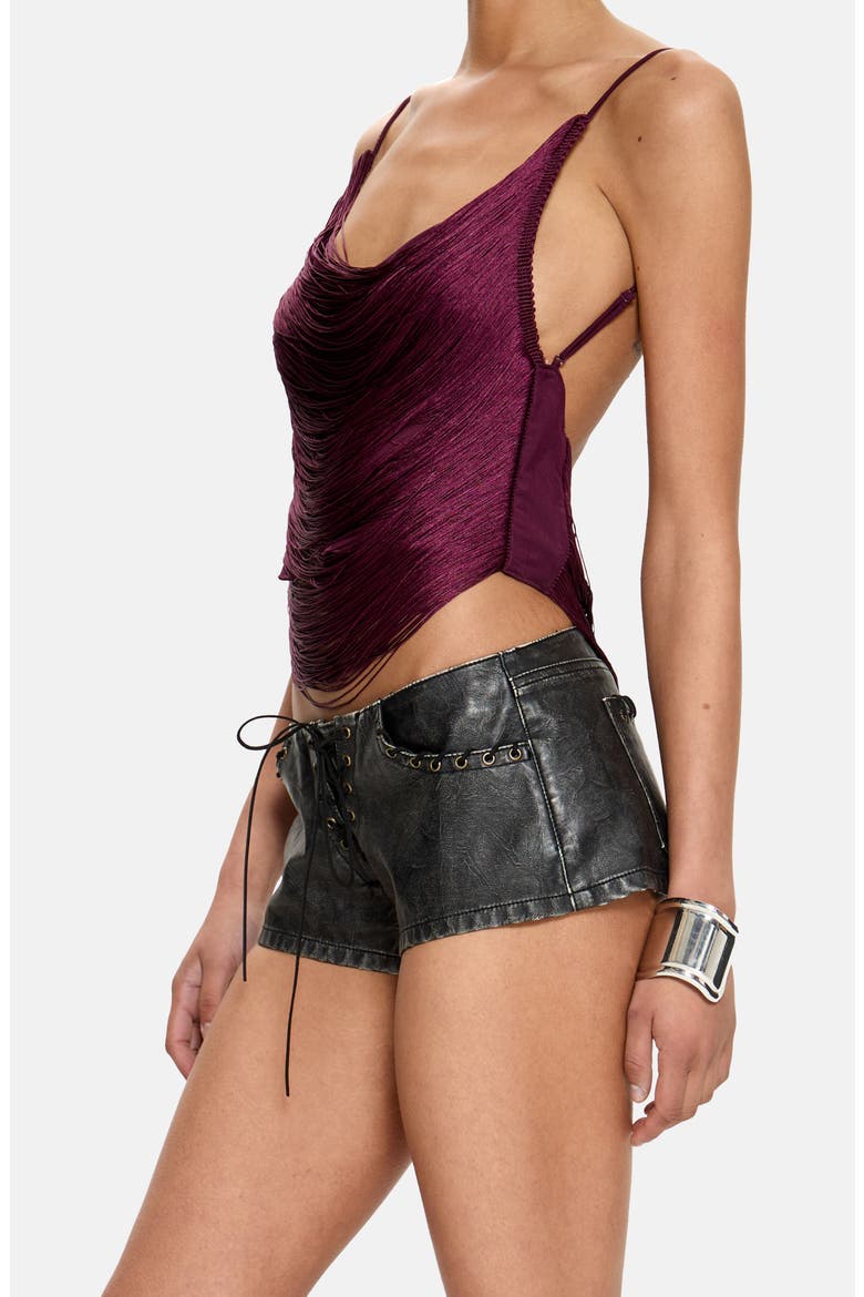 Lavinia Backless Fringe Top, Alternate, color, BURGUNDY