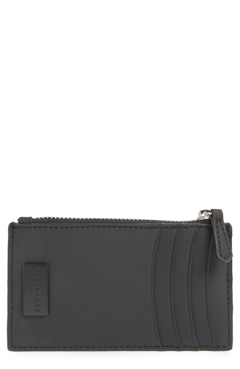 Ted Baker London Rubber Leather Card Holder, Main, color,
