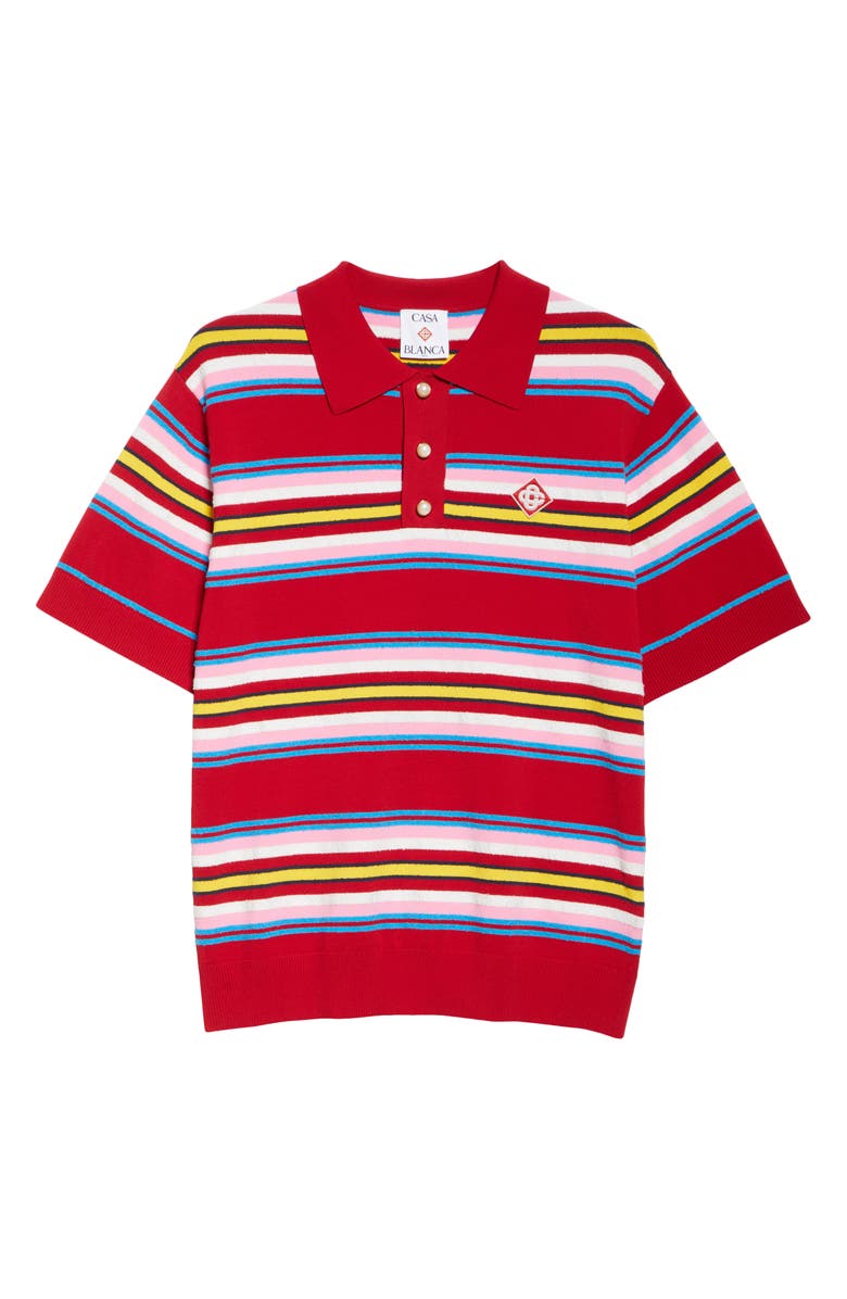 Casablanca Oversize Stripe Polo, Alternate, color, Multi Dark Red