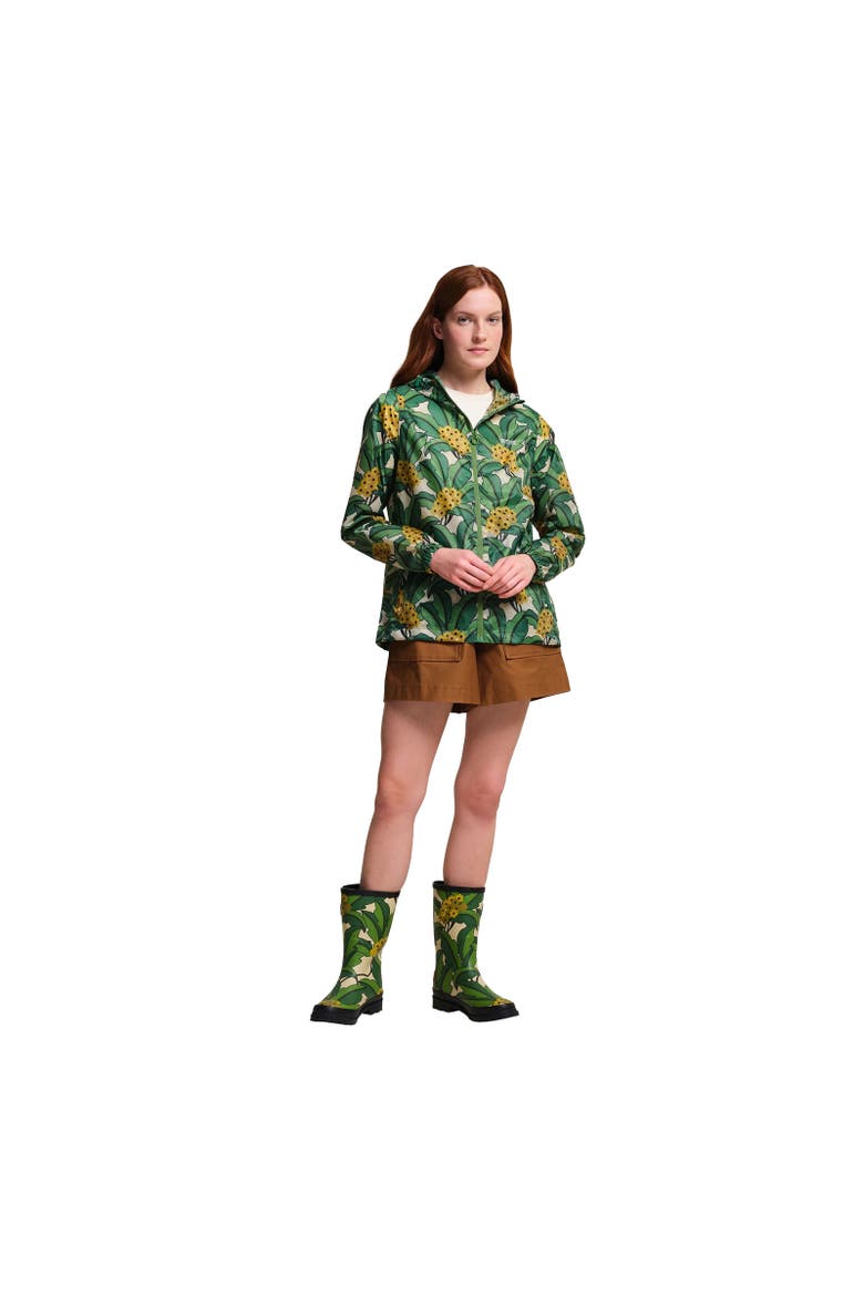 Orla Kiely Tropical Floral Packaway Waterproof Jacket, Alternate, color, Green