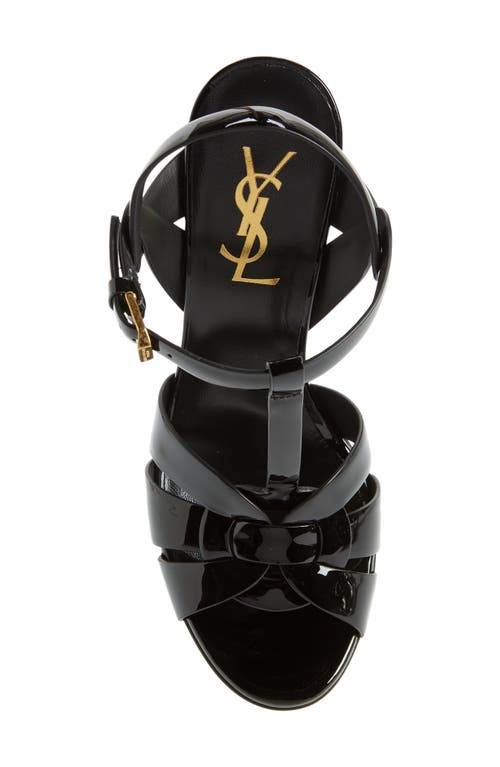 Shop Saint Laurent Tribute T-strap Platform Sandal In Nero
