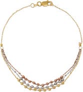 BY ADINA EDEN Tri-Color Beaded Bracelet 14K