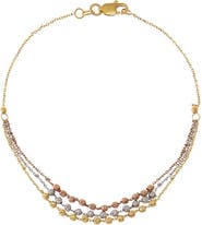 BY ADINA EDEN Tri-Color Beaded Bracelet 14K