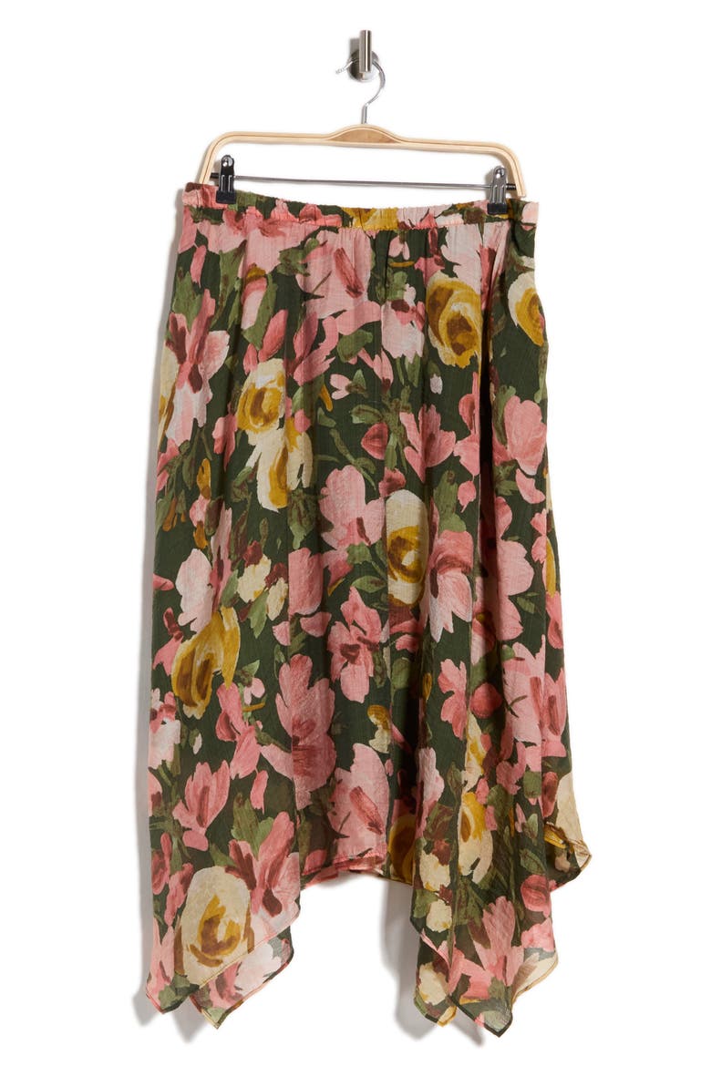 Asymmetric Midi Skirt, Main, color, KOMBU GREEN-367