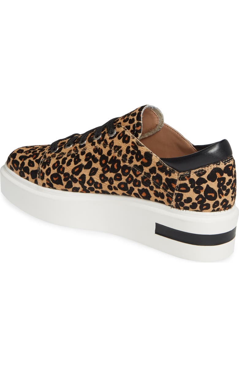 Linea Paolo Kendra Platform Sneaker, Alternate, color, Sand Black Leopard Print Hair Calf