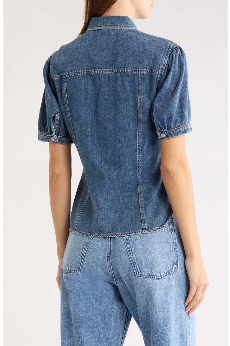 Michelle Short Sleeve Denim Shirt, Alternate, color, COVINGTON