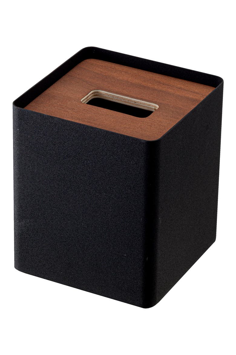 Square Tissue Box Case, Main, color, WALNUT
