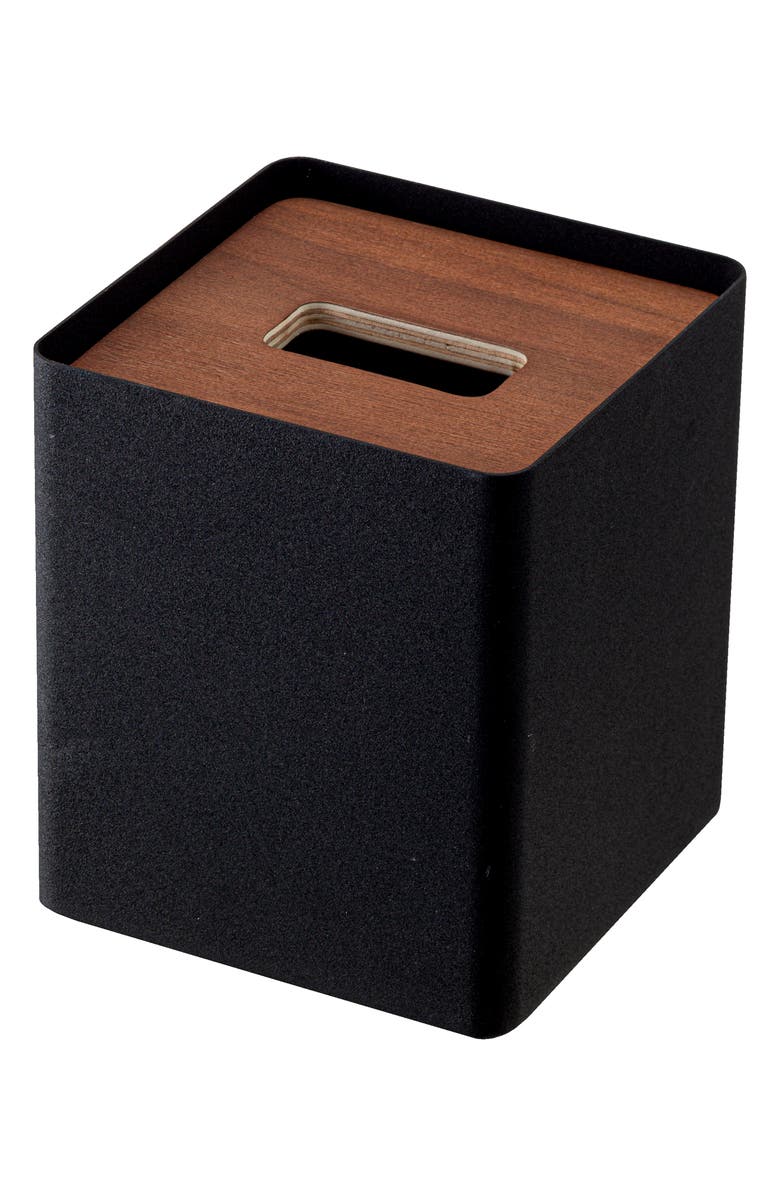 Yamazaki Square Tissue Box Case, Main, color, Walnut