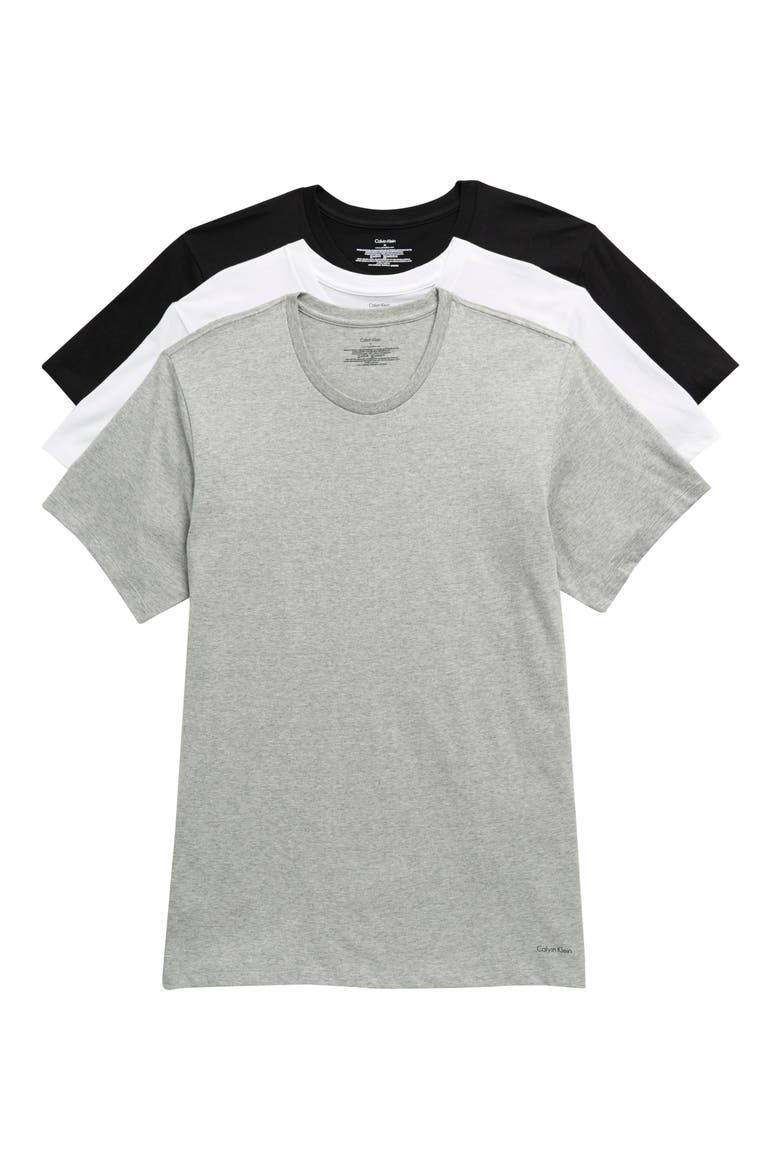 3-Pack Cotton Crewneck Undershirts, Main, color, MP1 1GR HTHR 1W