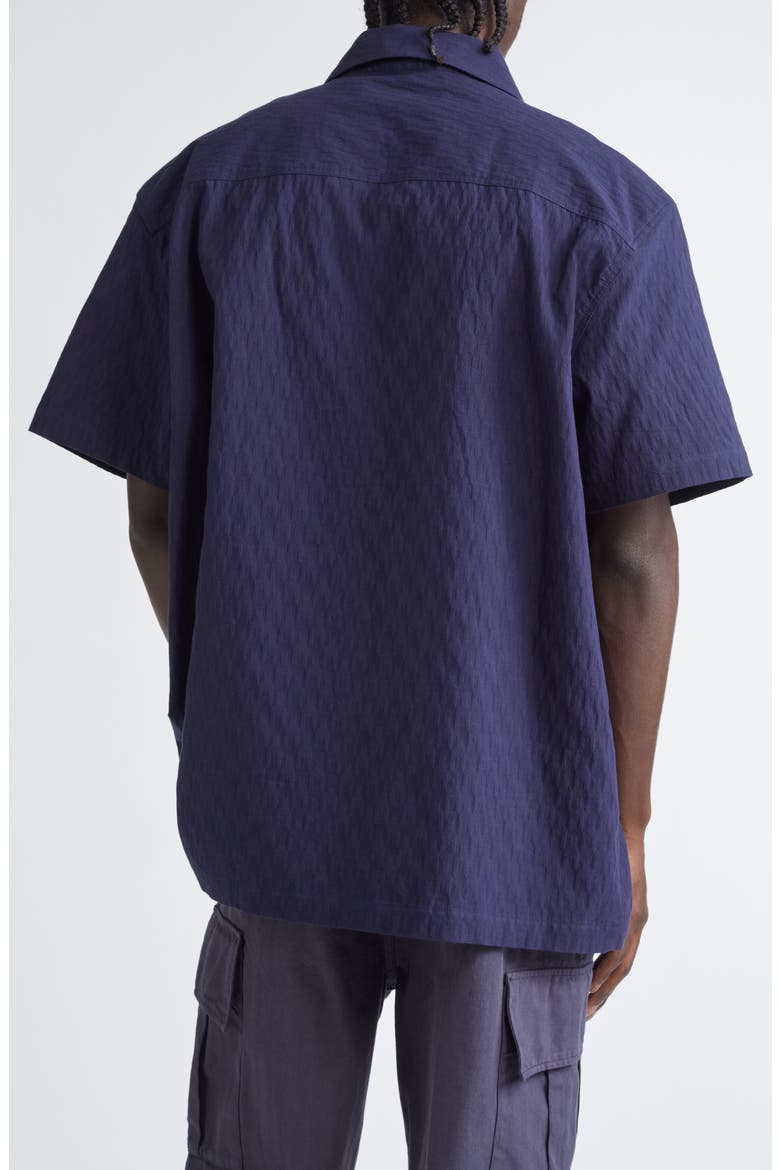 Garden Embroidered Cotton Camp Shirt, Alternate, color, DARK BLUE