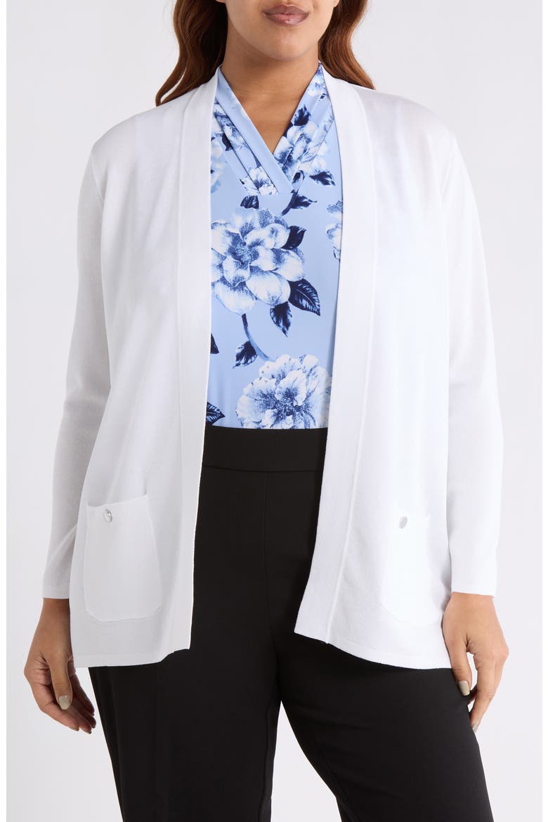 Malibu Open Front Cardigan, Main, color, CRISP WHITE