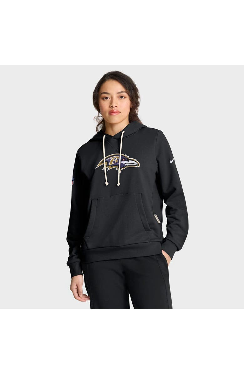 Nike Women's Nike Black Baltimore Ravens Sideline Standard Issue Initial Home Dri-FIT Hoodie, Main, color, Black