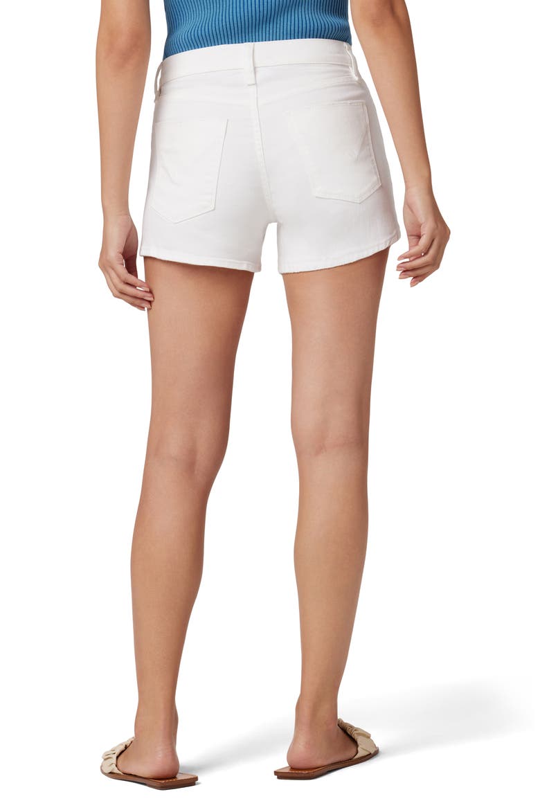 Gemma Mid Rise Raw Hem Cutoff Denim Shorts, Alternate, color, CLEAN WHITE