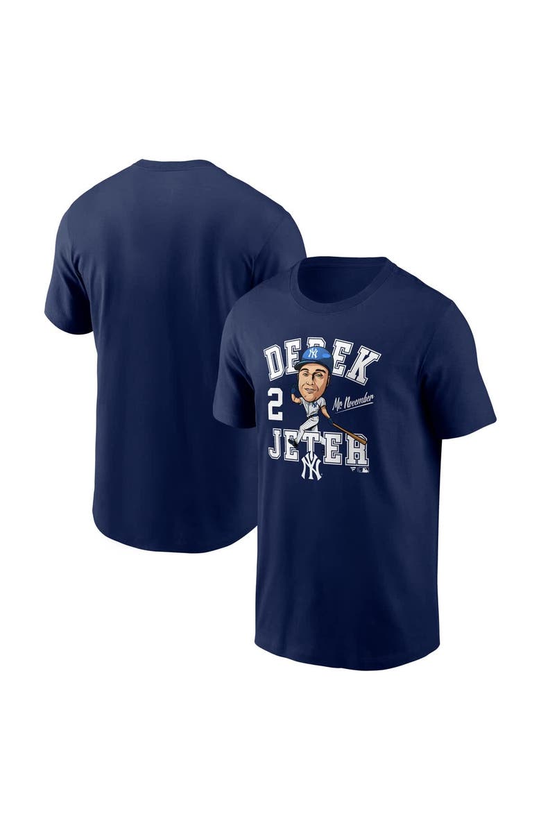 FANATICS Men's Fanatics Derek Jeter Navy New York Yankees Hometown Caricature T-Shirt, Main, color, Navy