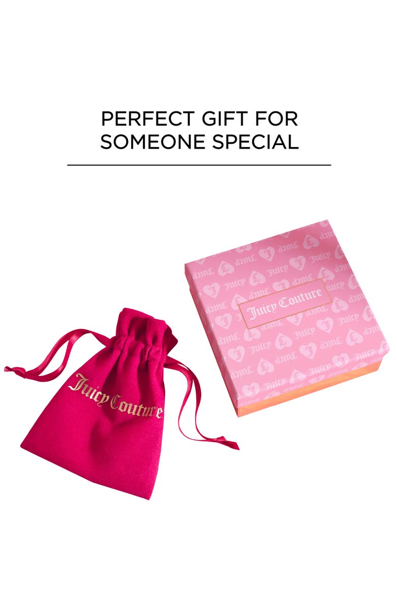 Juicy Couture Heart Bow Drop Bracelet, Gold-Tone Pavé, Alternate, color, Gold Tone